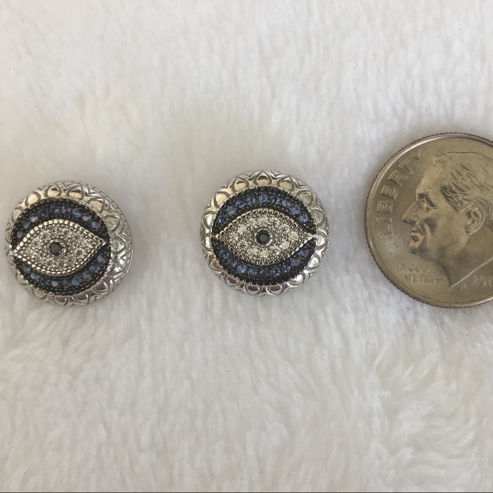 NWT Sterling Silver Evil Eye Stud Earrings - Picture 5 of 5